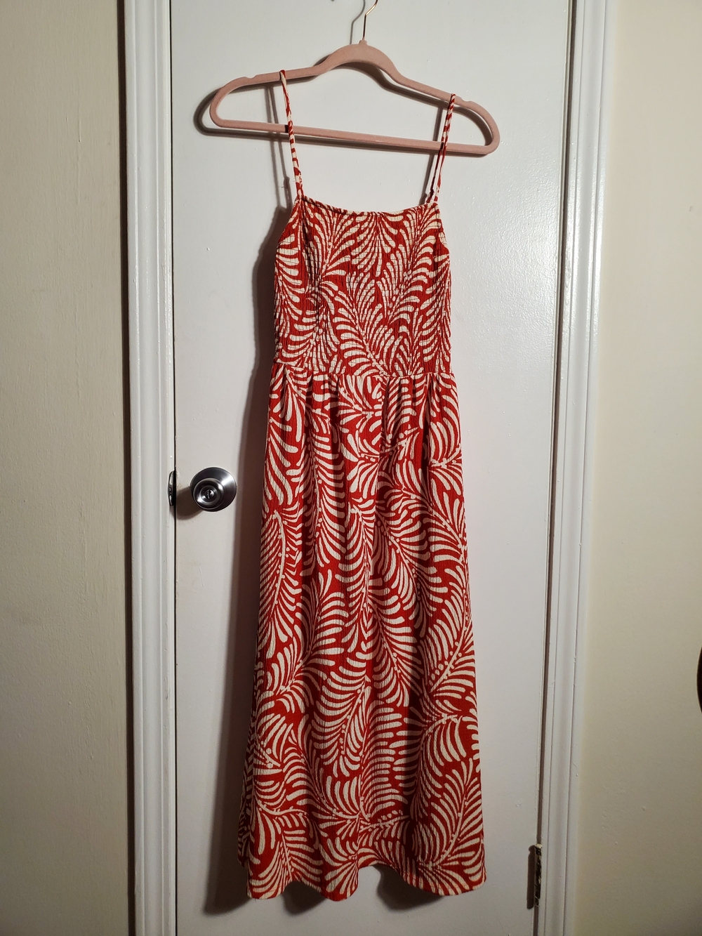 H&M Women’s Red and Cream Printed Sundress